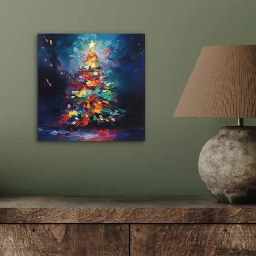 Kerstboom - Kerst - Abstract - Kleurrijk aluminium wit klein -sfeer2