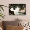 Rotsen - Zee - Boom - Groen canvas 2cm klein -sfeer1