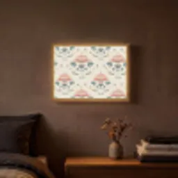 Lotus - Bloemen - Roze Light Box met batterij (Wandlamp) middel 907 -sfeer4