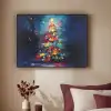 Kerstboom - Kerst - Abstract - Kleurrijk Textielframe zwart klein -sfeer1