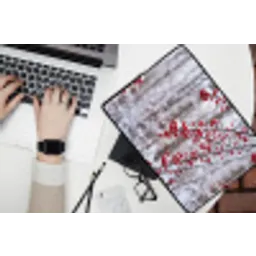 Bessen - Takken - Sneeuw - Winter - Kleurrijk laptophoes neopreen klein -bureau
