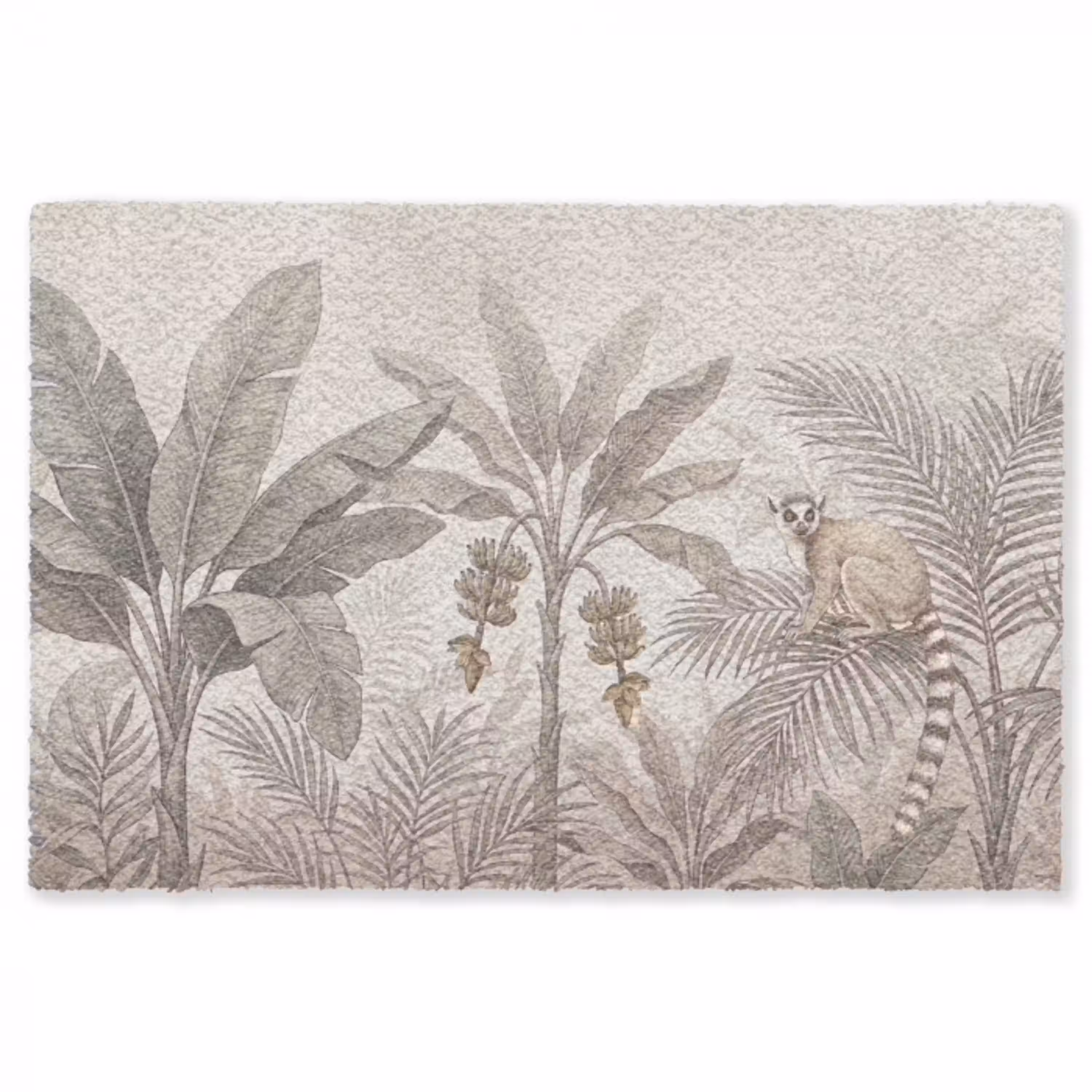 Natuur - Jungle - Ringstaartmaki - Bruin Vloerkleed Rechthoek klein -3d