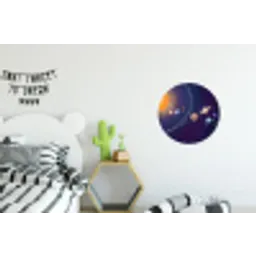 Planetenstelsel - Ruimte - Illustratie Wandcirkel aluminium klein -kinderkamer