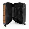 Ruitpatroon met visgraatlijnen in bruin en zwart NBS - Handbagage koffer - Kinderen Unisex middel -binnenkant