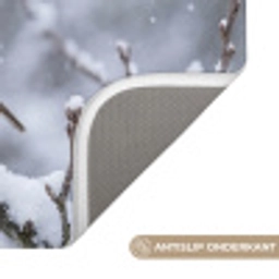 Vogel - Tak - Sneeuw - Winter Badmat klein -USP_AntislipNL