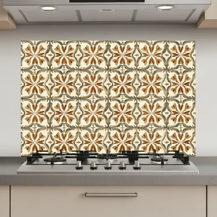Siertegel - Patroon - Bruin keuken achterwand spatscherm klein 900 -3d_website