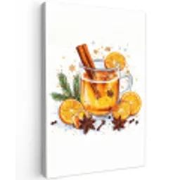 Warm - Thee - Oranje - Kaneel Tuinposter op houten frame 2 cm dik middel -3d