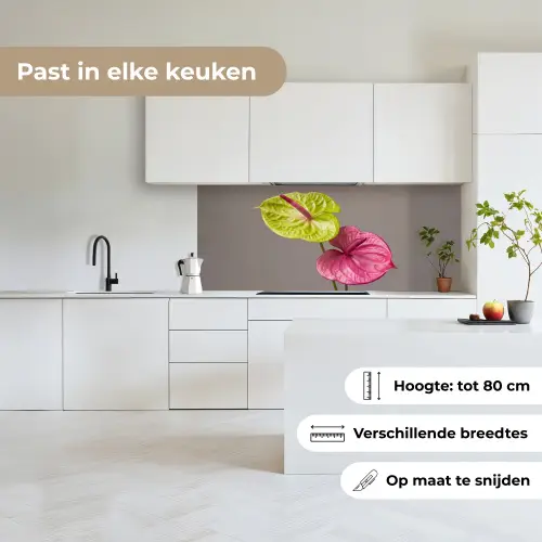 Planten - Anthurium - Groen - Roze keuken achterwand 2 middel -sfeer4_NL
