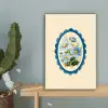 Lijst - Bloemen - Lichtblauw - Illustratie canvas 2cm klein -sfeer4