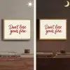 Don't lose your fire - Rood - Wit - Minimalistisch Light Box met batterij (Wandlamp) middel -sfeer3