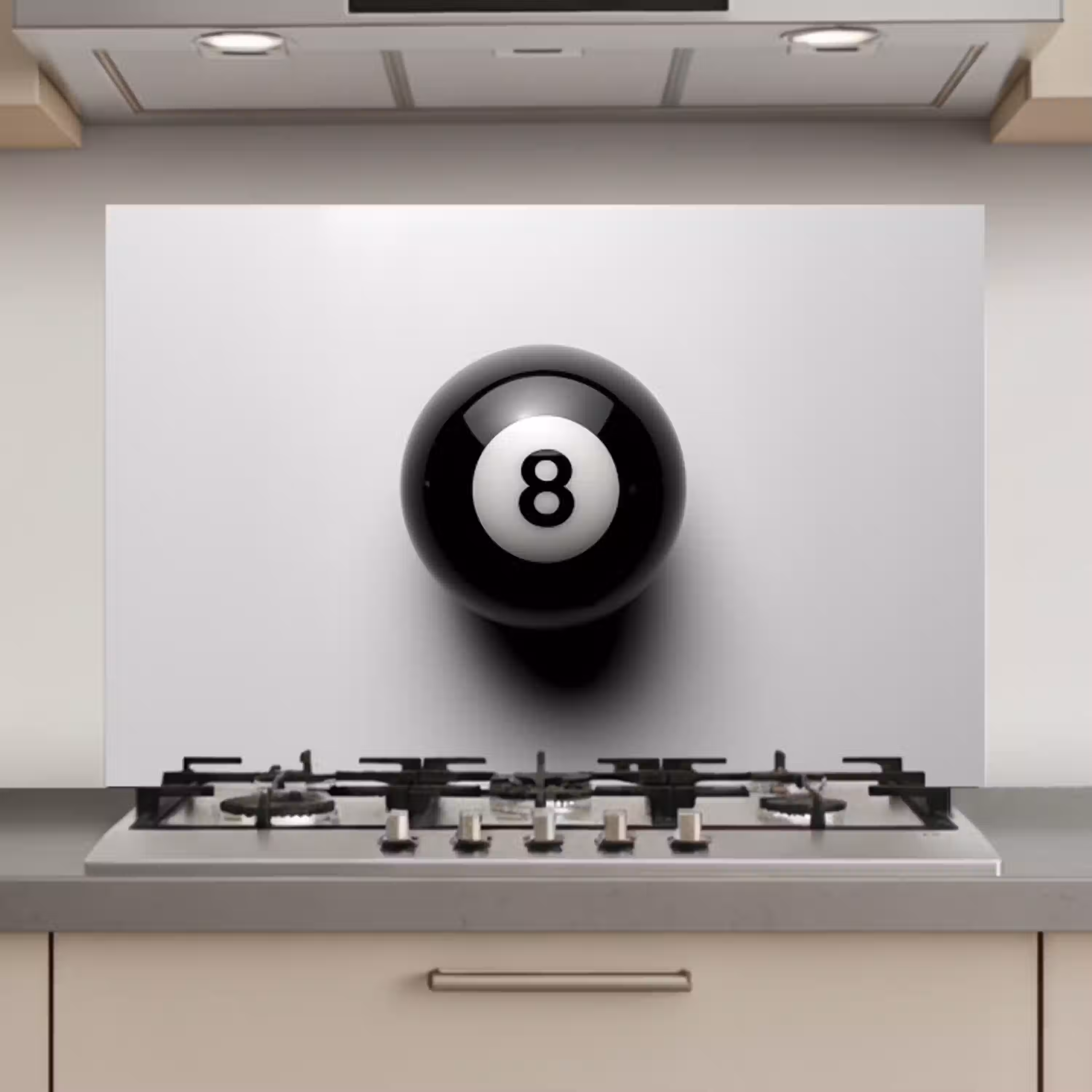 Biljartbal - Getal - Acht - Wit keuken achterwand spatscherm klein -3d_website