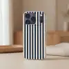 Verticale strepen - Blauw - Crème Telefoonhoesje iPhone 17 Pro klein 878 -sfeer2