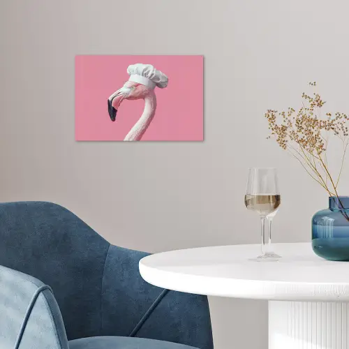 Flamingo - Roze - Koksmuts - Vogel poster papier klein -sfeer3
