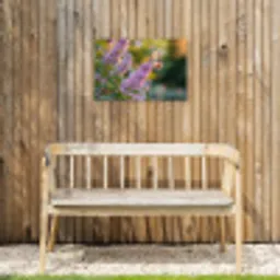 Sierlijke - Vlinder - Paarse - Bloemen Tuinposter op houten frame 2 cm dik klein -sfeer4