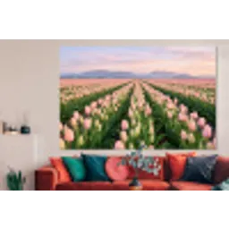 Tulpen - Landschap - Roze forex 5mm xxl -woonkamer