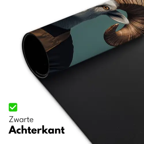 Geit - Hoorns - Kokskleding Muismat XXL klein -sfeer2