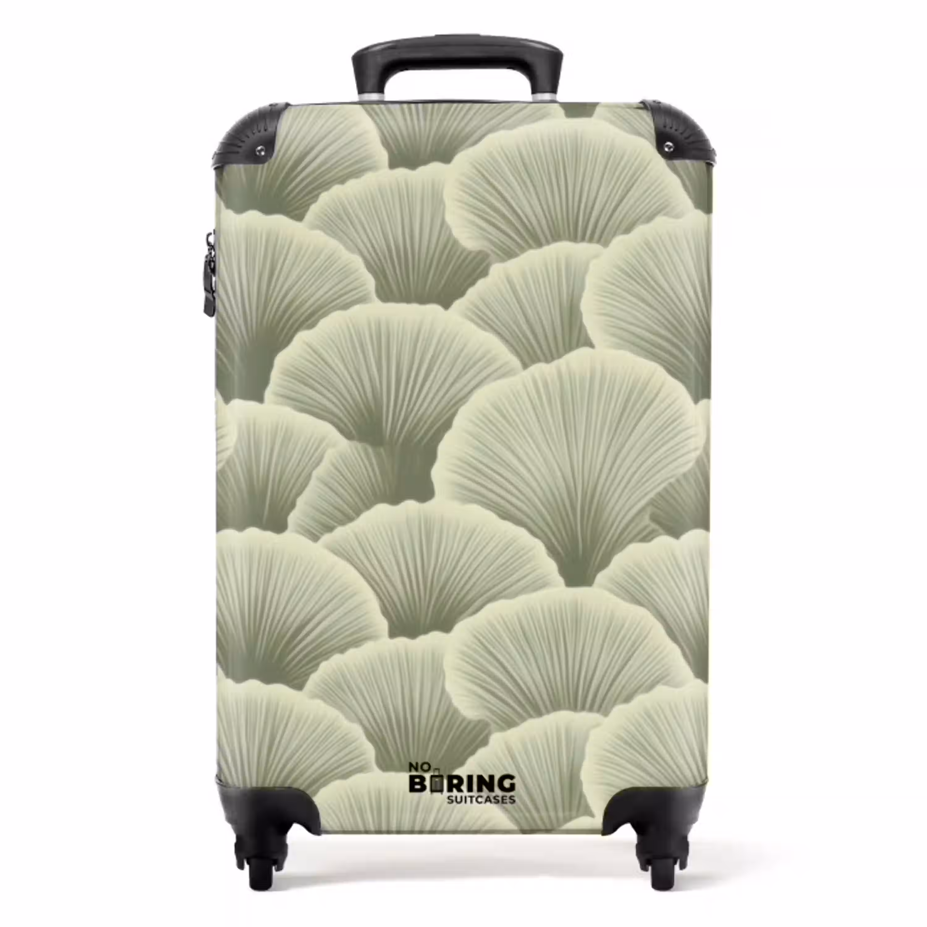 Waaier - Blad - Groen NBS - Handbagage koffer - Volwassenen Unisex middel -productfoto_recht