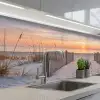 Zonsondergang - Strand - Zand keuken achterwand 2 middel -3d_schuin