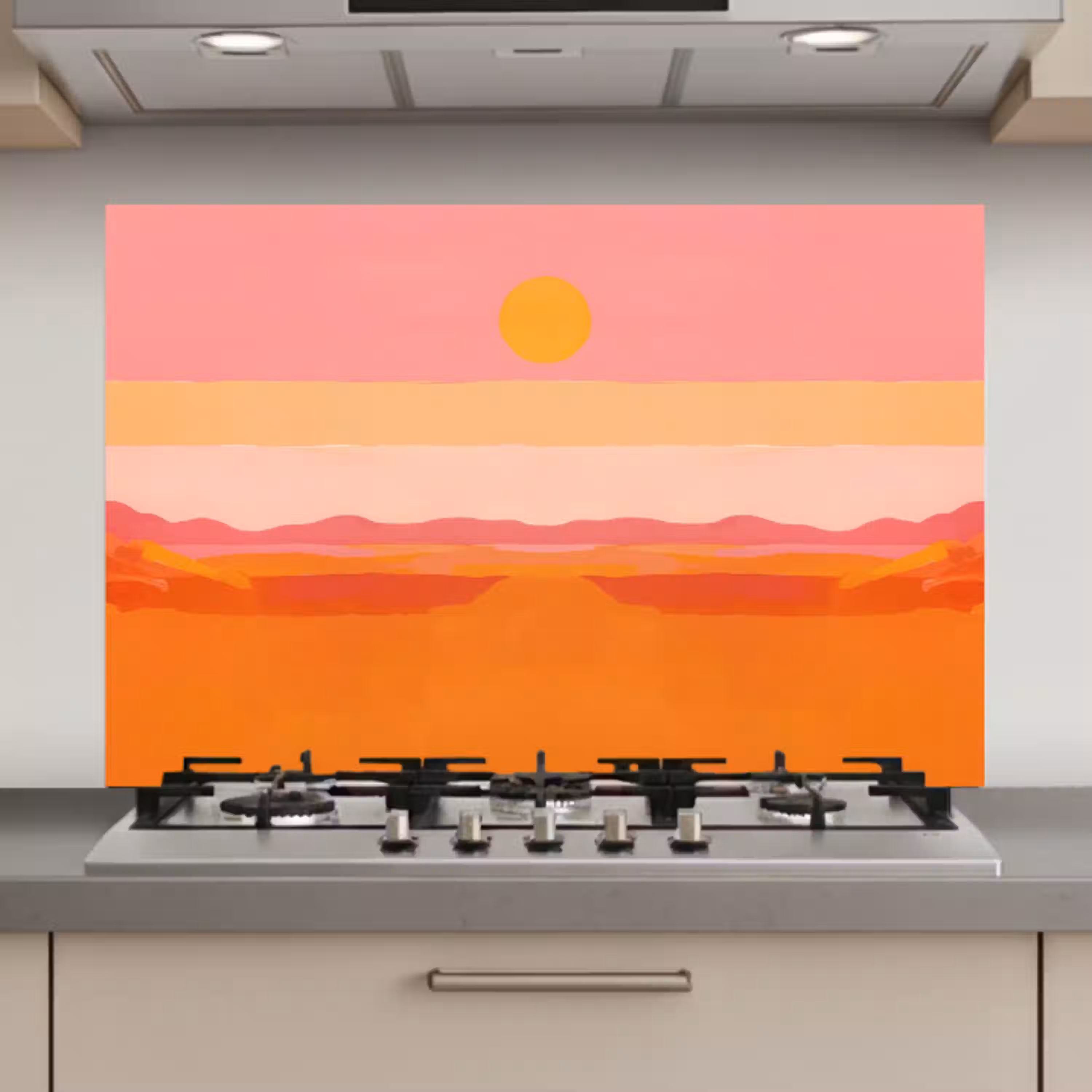 Zon - Abstract - Landschap - Oranje keuken achterwand spatscherm klein -3d_website