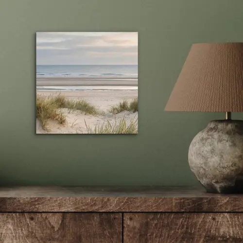 Zandstrand - Bewolkt - Duinen aluminium wit klein -sfeer2