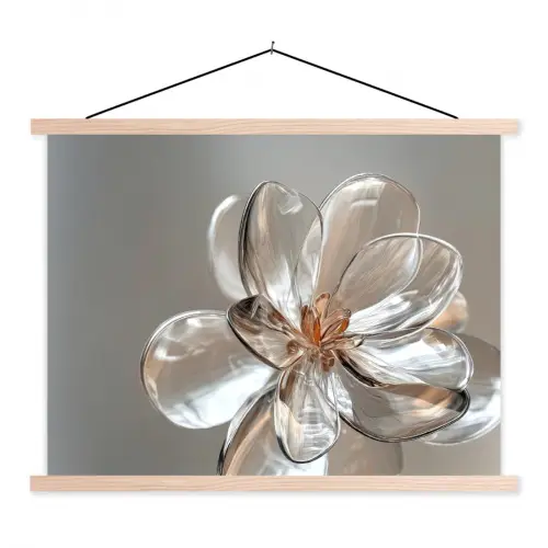 Bloem - Glazen - Doorzichtig textielposter latten blank klein -3d