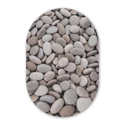 Kiezels - Stenen - Grijs Wandcirkel Ovaal Forex klein -3d