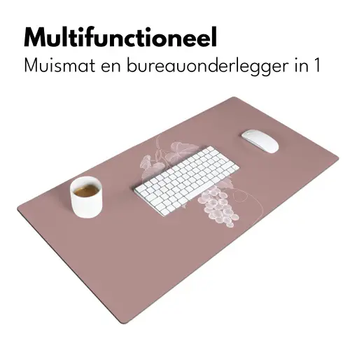 Tros - Druiven - Illustratie - Bladeren Muismat XXL klein -sfeer4