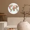 Wereldkaart - Bloemen - Subtiel Wandcirkel behangsticker klein -sfeer1