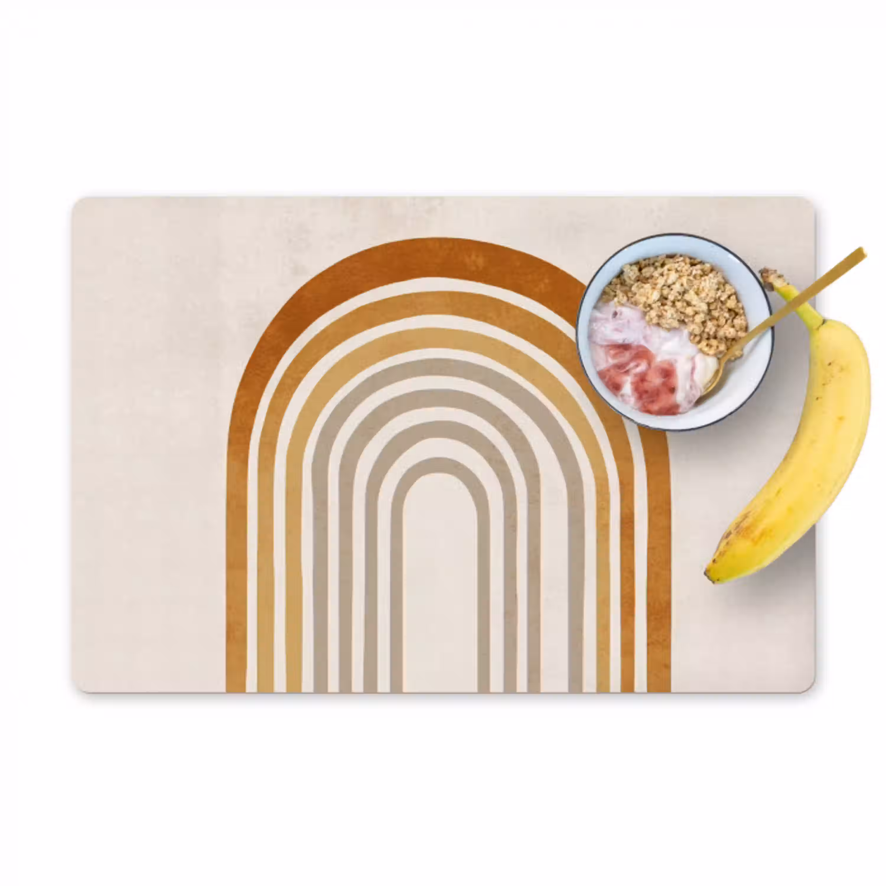 Minimalistisch - Boog - Lijnen - Beige Placemat vinyl groot -zzzproduct_Kitchenyeah-website