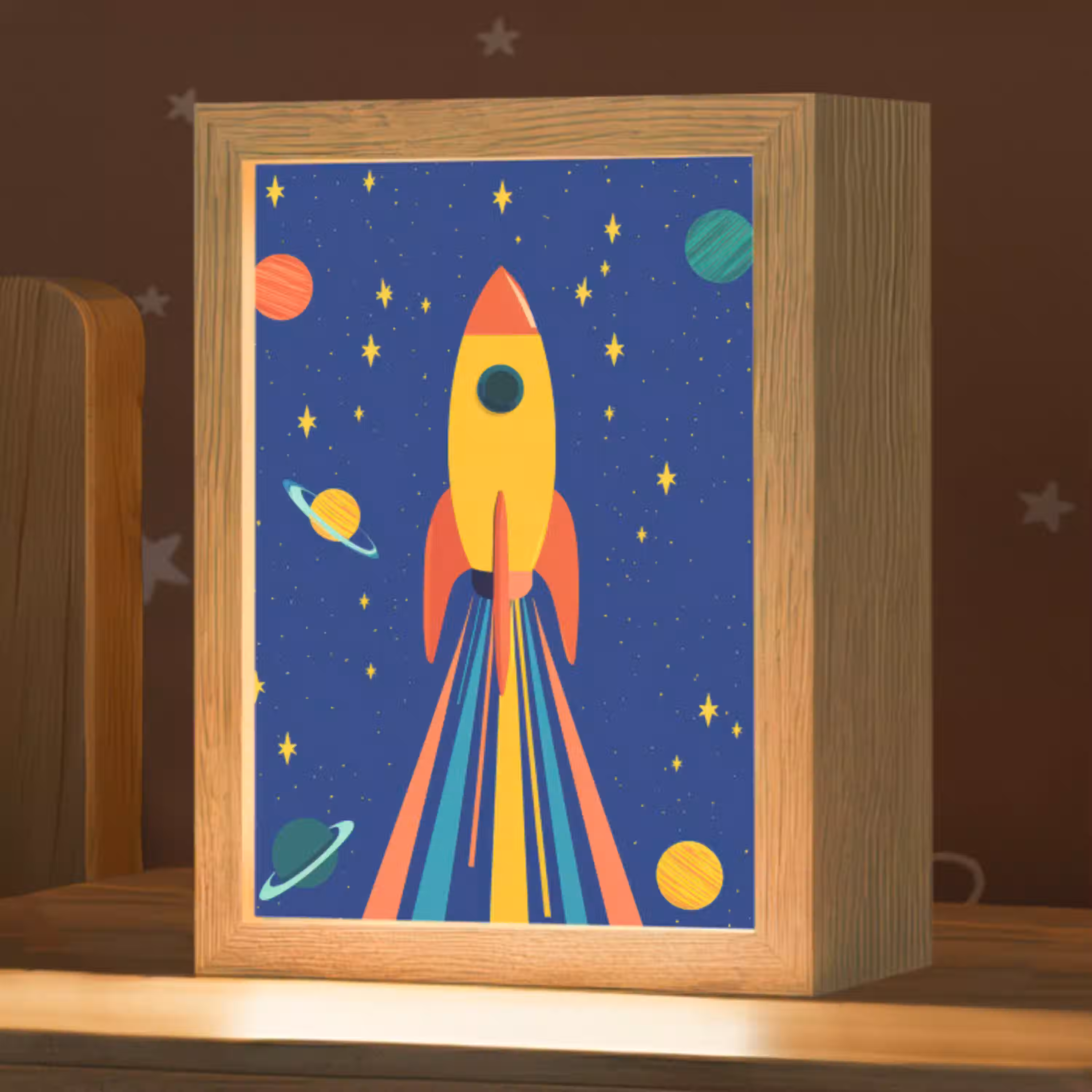 Kleurrijk - Raket - Ruimte Light Box met kabel klein -zzz_3d_website