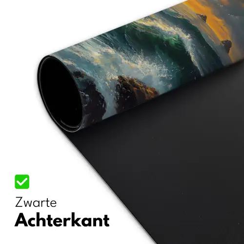 Zee - Zon - Golven - Rotsen Muismat XXL klein -sfeer2