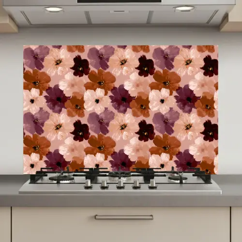 Bloemen - Abstract - Aardetinten keuken achterwand spatscherm klein 900 -3d_website