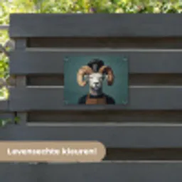 Geit - Hoorns - Kokskleding tuinposter los doek klein -sfeer3
