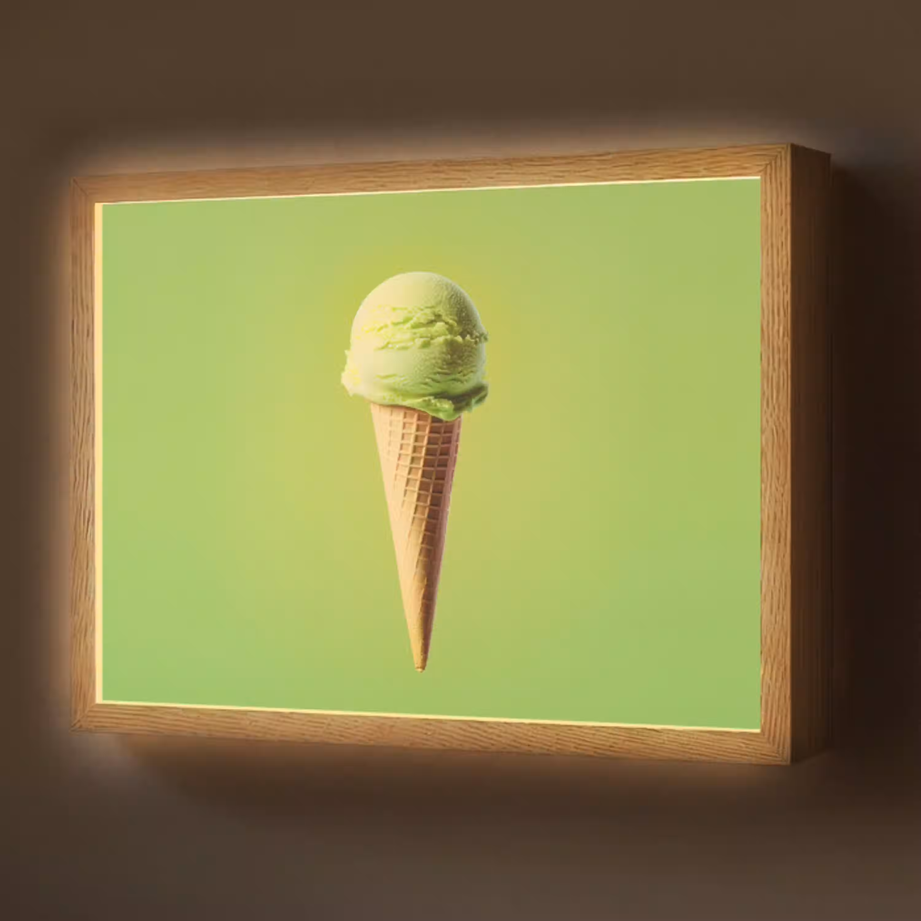 Hoorntje - Schepijs - Groen Light Box met batterij (Wandlamp) middel -z3d_website