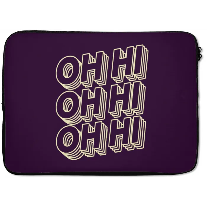 Oh hi - Paars - 3D laptophoes neopreen klein -zkaufland3dotto