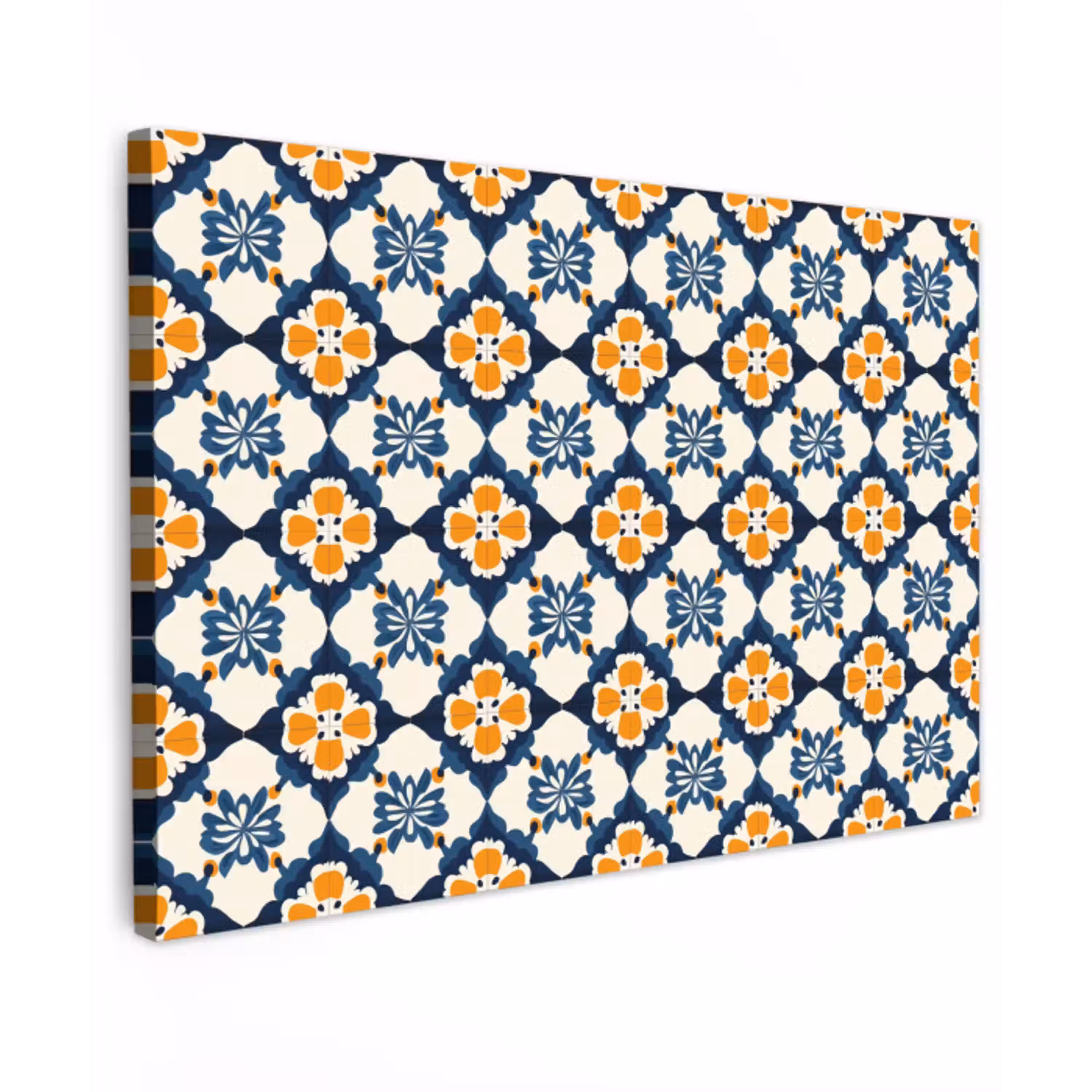 Klassiek - Geometrisch - Blauw canvas 2cm klein 34 -z3d
