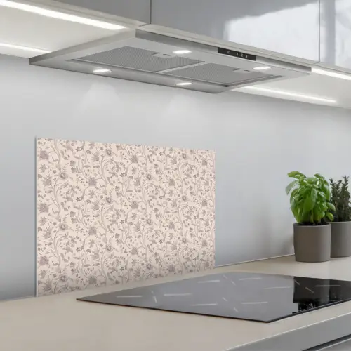Patroon - Bloemen - Paars keuken achterwand spatscherm klein 900 -3d_schuin