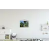 Kat - Vrouw - Bloemen - Huis textielposter latten blank klein -kinderkamer