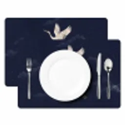 Kraanvogels - Nachthemel - Blauw Placemat vinyl groot -zzsfeer2_Kitchenyeah-website