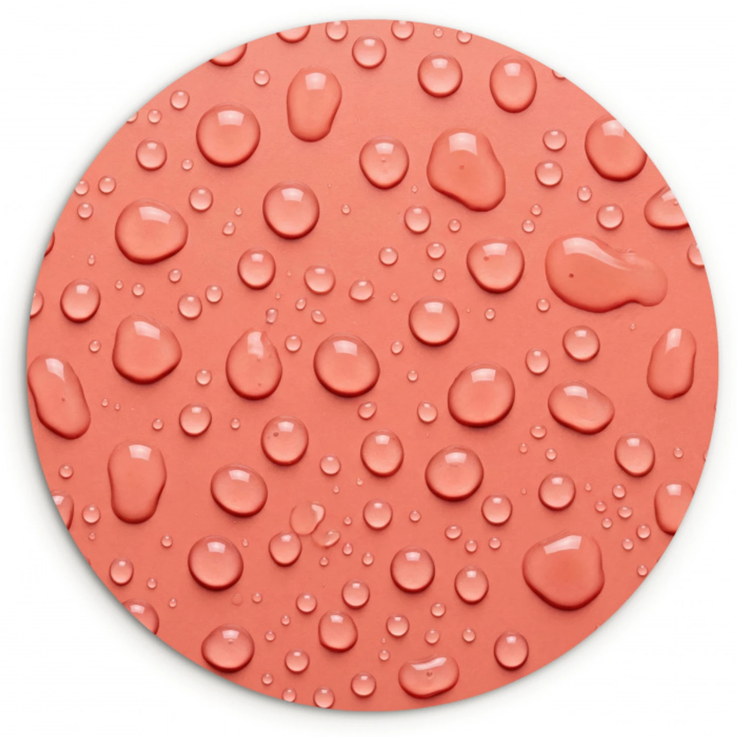 Water - Druppels - Roze Wandcirkel kunststof plaat 5mm dik klein -3d
