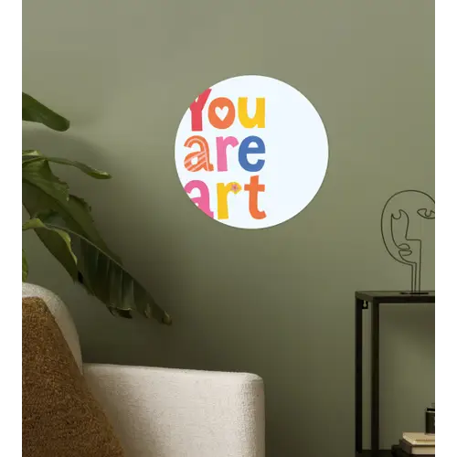 You are art - Kleurrijk - Grafisch Wandcirkel behangsticker klein -sfeer2