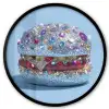 Glitters - Hamburger - Blauw Fotolijst rond zonder passe partout klein -3d
