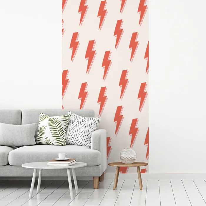 Rood - Bliksem - Roze fotobehang vinyl groot 64 -woonkamer