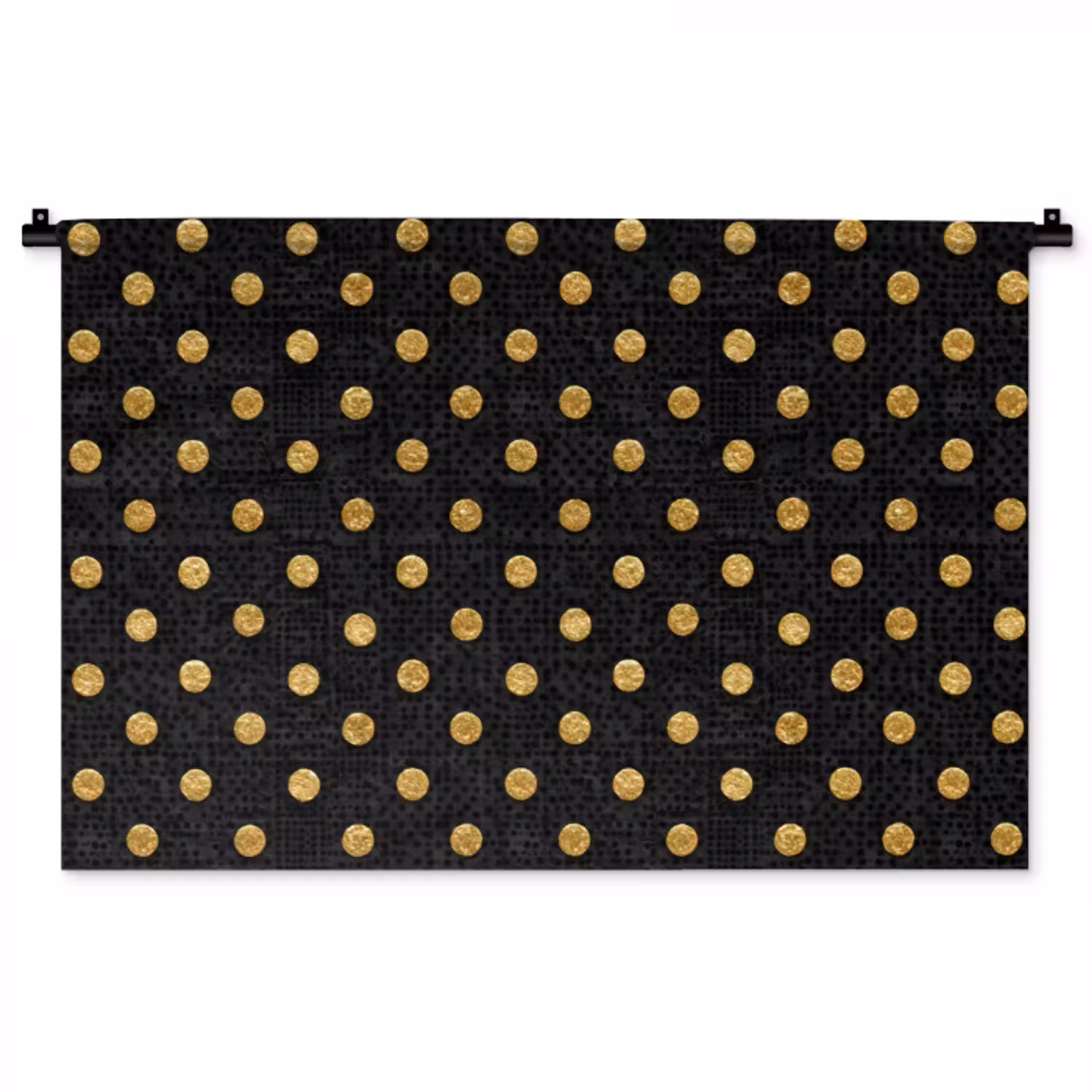Polka Dot - Stippen - Goud - Zwart Wandkleed katoen middel 269 -zz3d