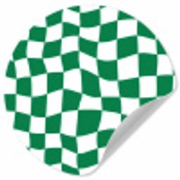 Schaakbord - Golvend - Groen Wandcirkel behangsticker klein 186 -3d