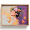 Abstract - Vrouw - Bloemenkroon - Goud Dienblad Rechthoek middel -z3d_shopping