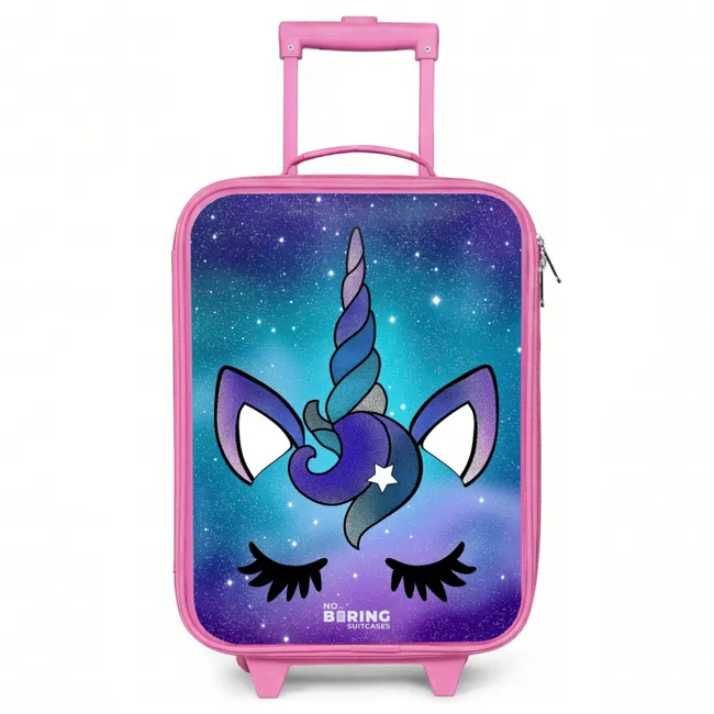 Kids’ Suitcase - Pink - Purple unicorn