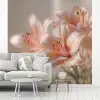 Lelies - Meeldraden - Roze - Wazig fotobehang vinyl groot -woonkamer