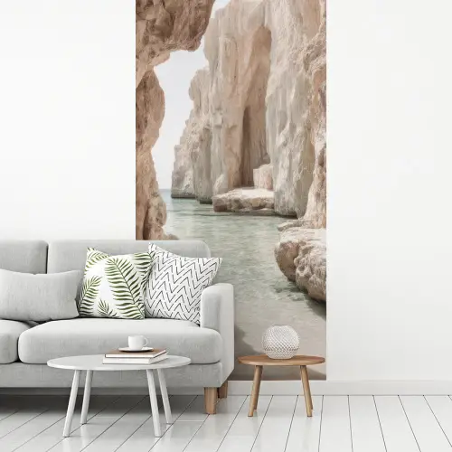 Rotsen - Zee - Zand - Kloof fotobehang vinyl groot -woonkamer
