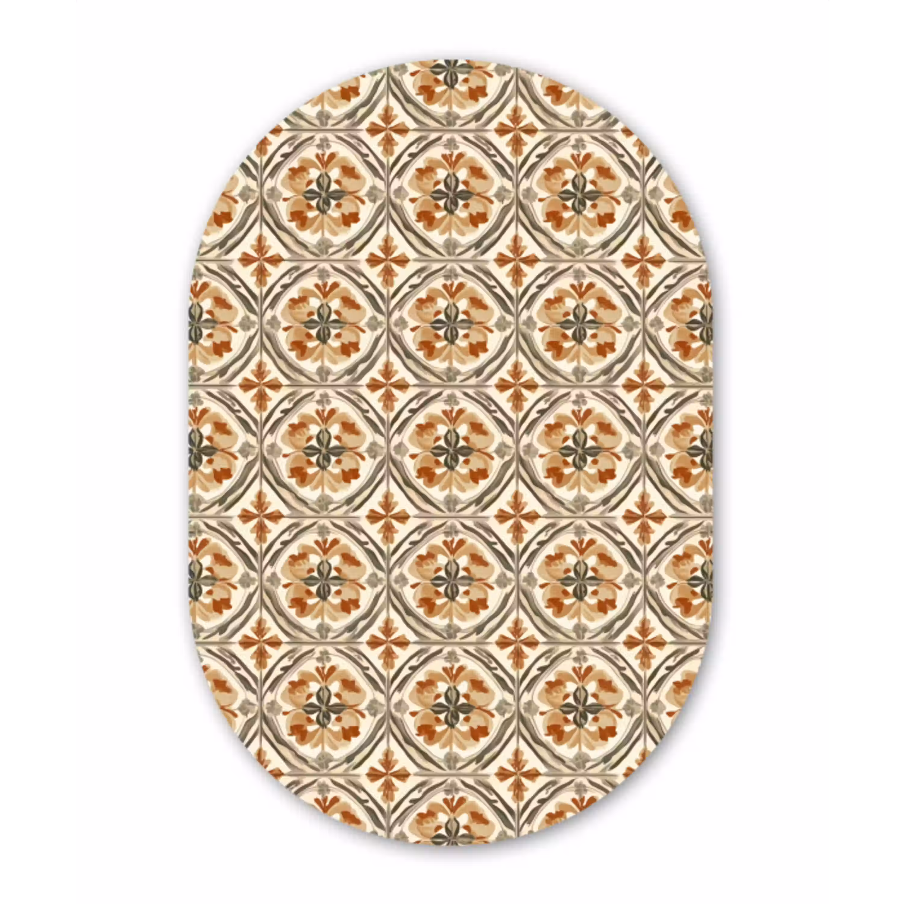 Elegant - Antiek - Kleurrijk Wandcirkel Ovaal Aluminium middel 839 -3d